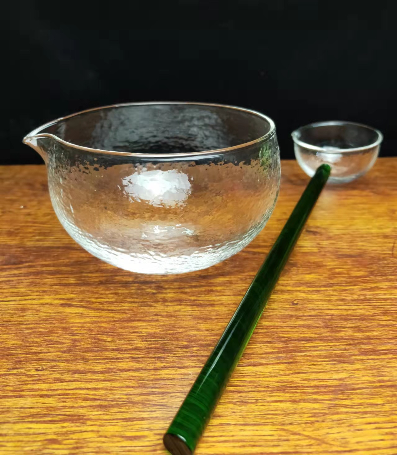 Glass tea bowl fine grain round bowl tea wash male cup spot supply tea bowl set Zen bowl large tea bowl dry