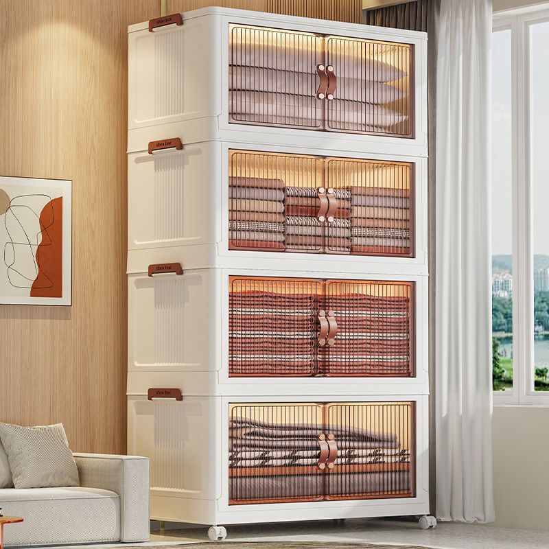 Installation-Free Multi-Layer Folding Storage Cabinet Household Plastic Wardrobe Storage Cabinet Snack Storage Cabinet Clothes Storage Box