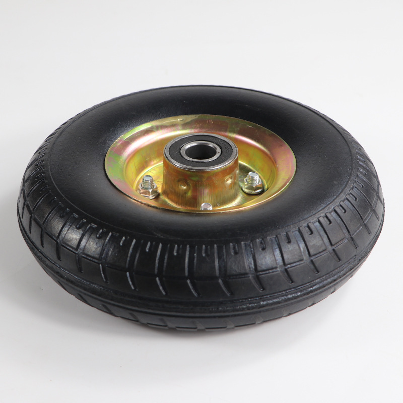 10-inch rubber solid wheel 3.50-4 mute caster trolley heavy-duty roller inflatable-free tire manufacturer