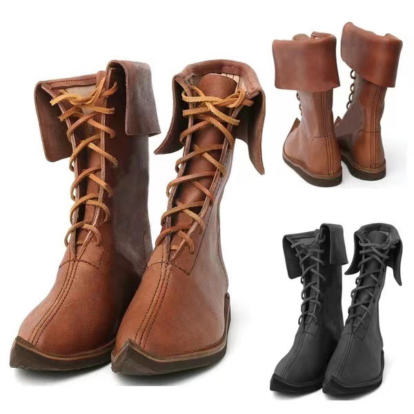 2023 Cross-border Foreign Trade New Europe and America Retro Amazon Medieval Renaissance COSPLAY Men's Boots