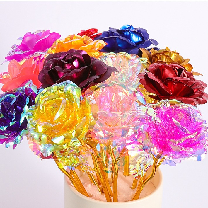 Colorful dazzling rose starry sky colorful Gold rose romantic Valentine's Day gift for wife girlfriend girlfriend birthday gift