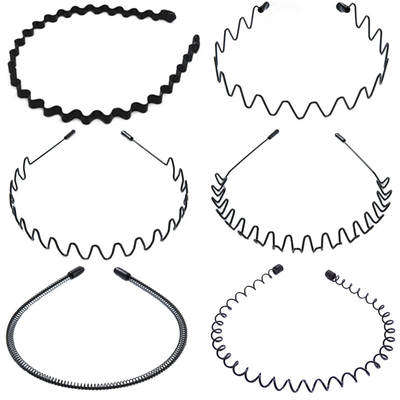 Cross-border iron wave hairband men's and women's headband Korean invisible sports trend bangs broken hairpin hairpin