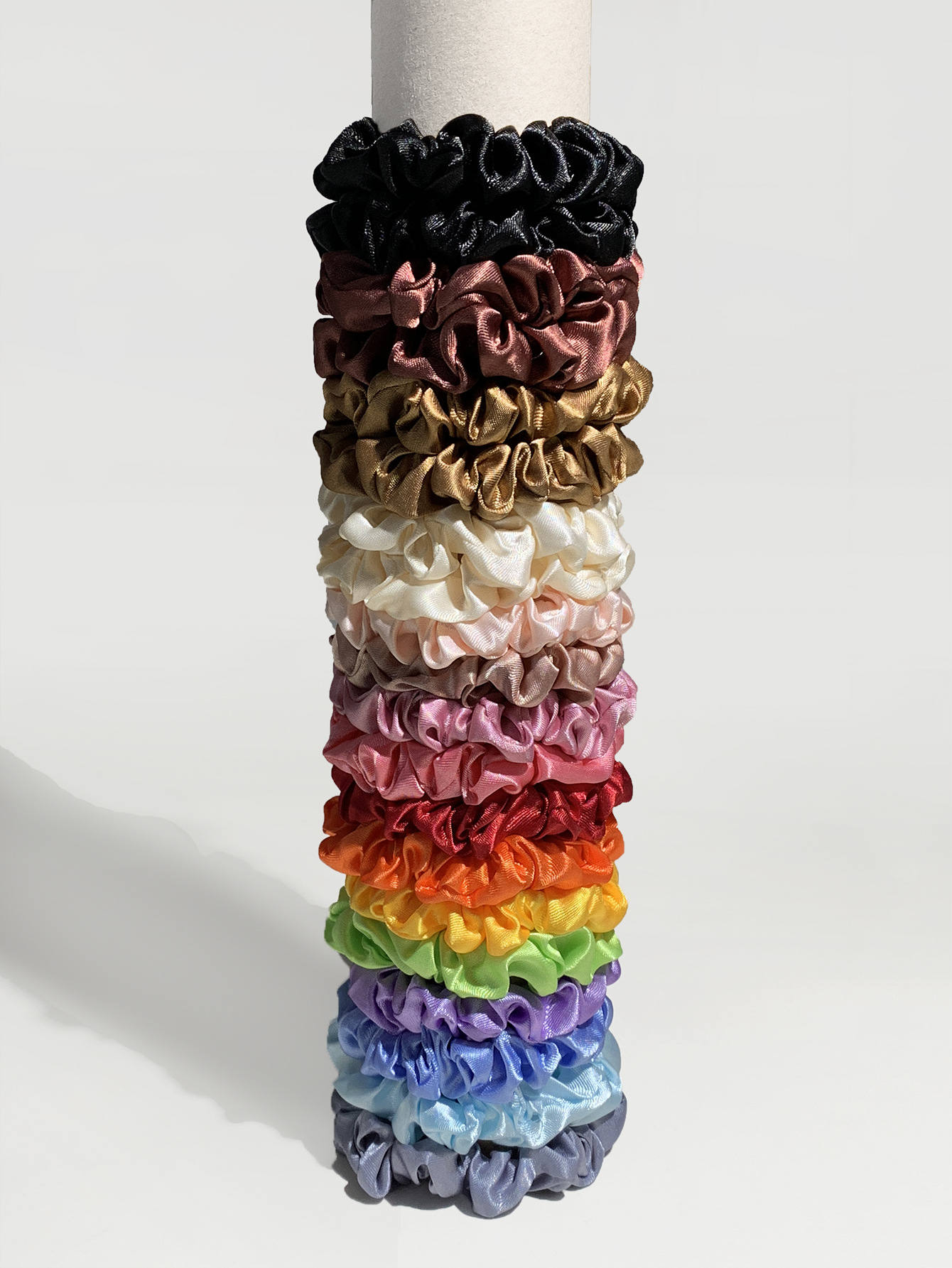 2022 floral solid color 20-piece set pig intestine ring hair ring elastic hair ring fabric smooth factory direct batch