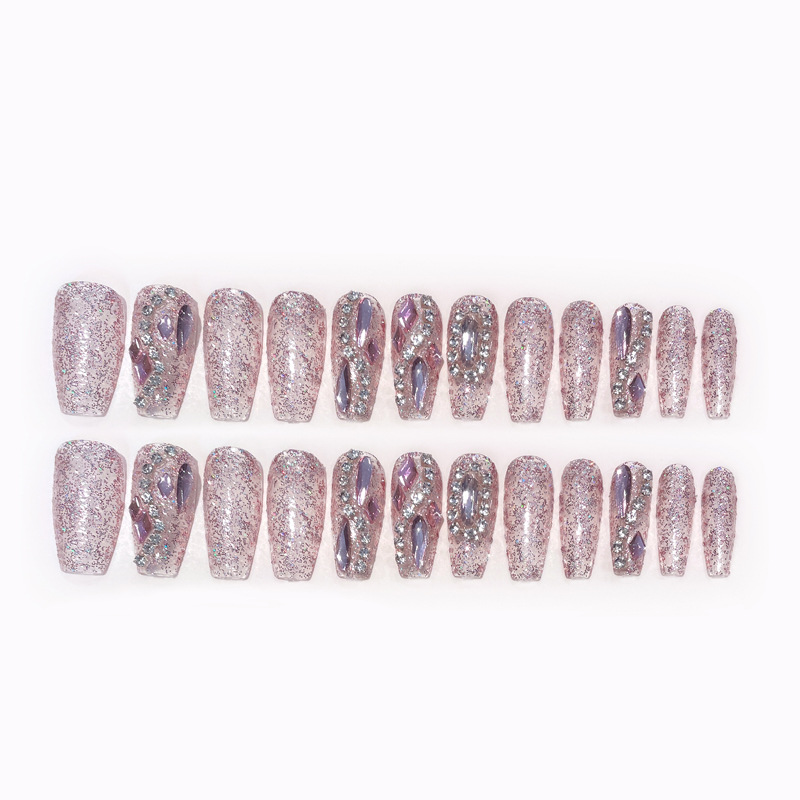 Handmade Nail Art Wear Finished Products Advanced Pure Wind Nail Patch Finished Products Full Diamond Large Diamond Nail Art Patch Collection