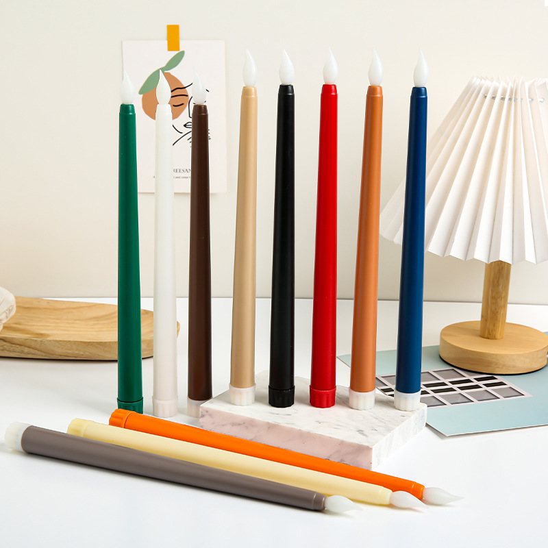 led halloween electronic candle pointed long rod remote control candle light birthday party atmosphere electronic candle light