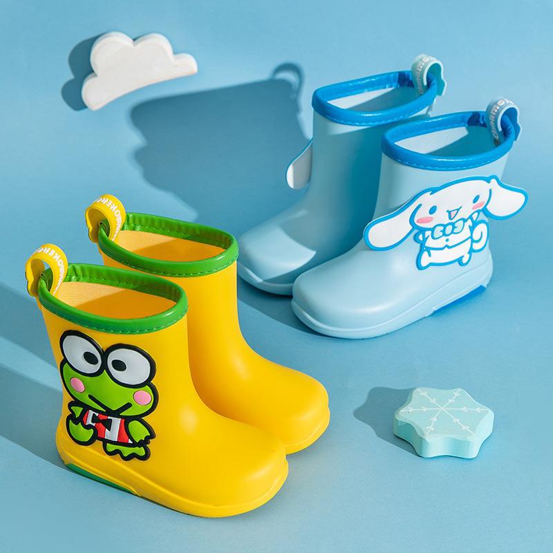 Sanrio Genuine Children's Rain Boots fleece-lined Kulomi Gui Dog Hello Kitty Girl's Rain Boots Non-slip Children's Rubber Shoes
