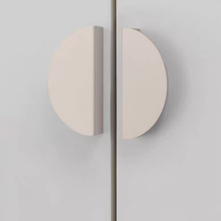 Modern Simple Morandi Color Series Aluminum Semi-circular Wardrobe Cabinet Bedside Cabinet Shoe Cabinet Cabinet Door Cabinet Door Handles