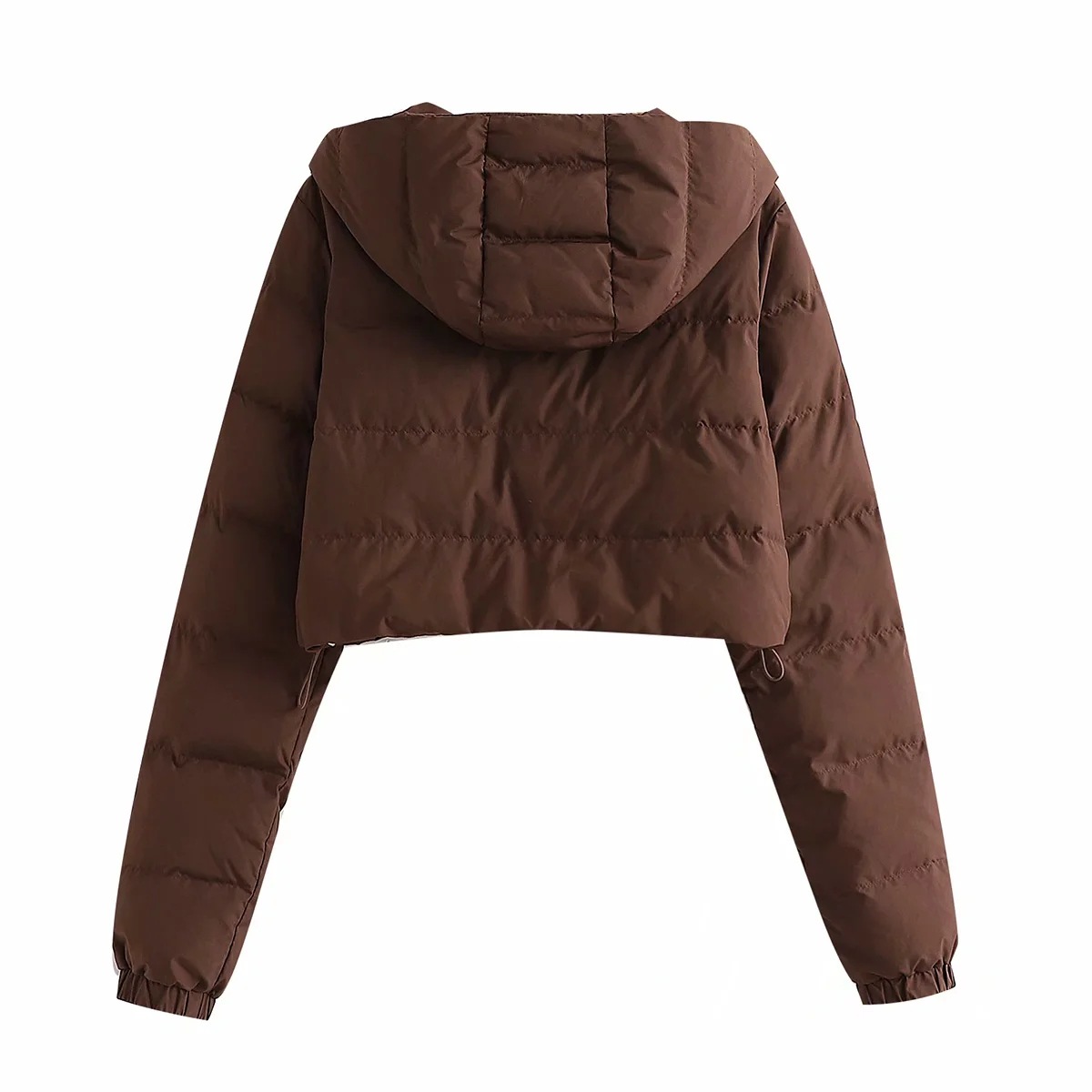 European and American style short solid color hooded cotton cotton-padded jacket winter new women's cotton-padded P4-4064