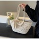 Black color dot hollow with silk scarf 40*25