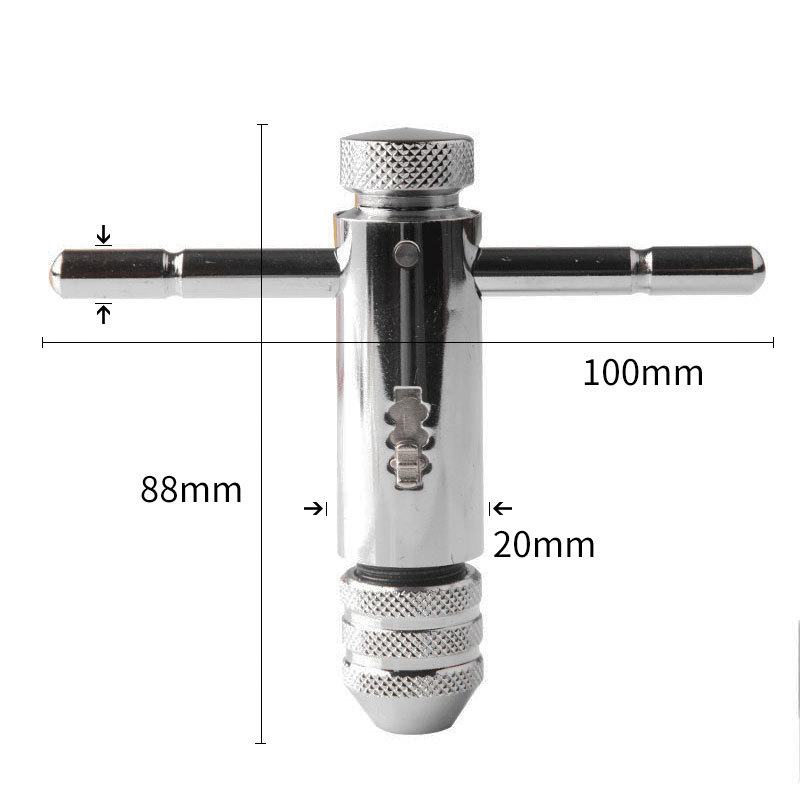 Special offer forward and reverse T-type wire tapping hinge M3-8 multi-function adjustable ratchet tap winch suit
