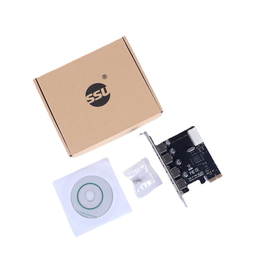 Factory 3.0 PCI-E to USB expansion card built-in desktop adapter card 4-port high speed 3.0USB