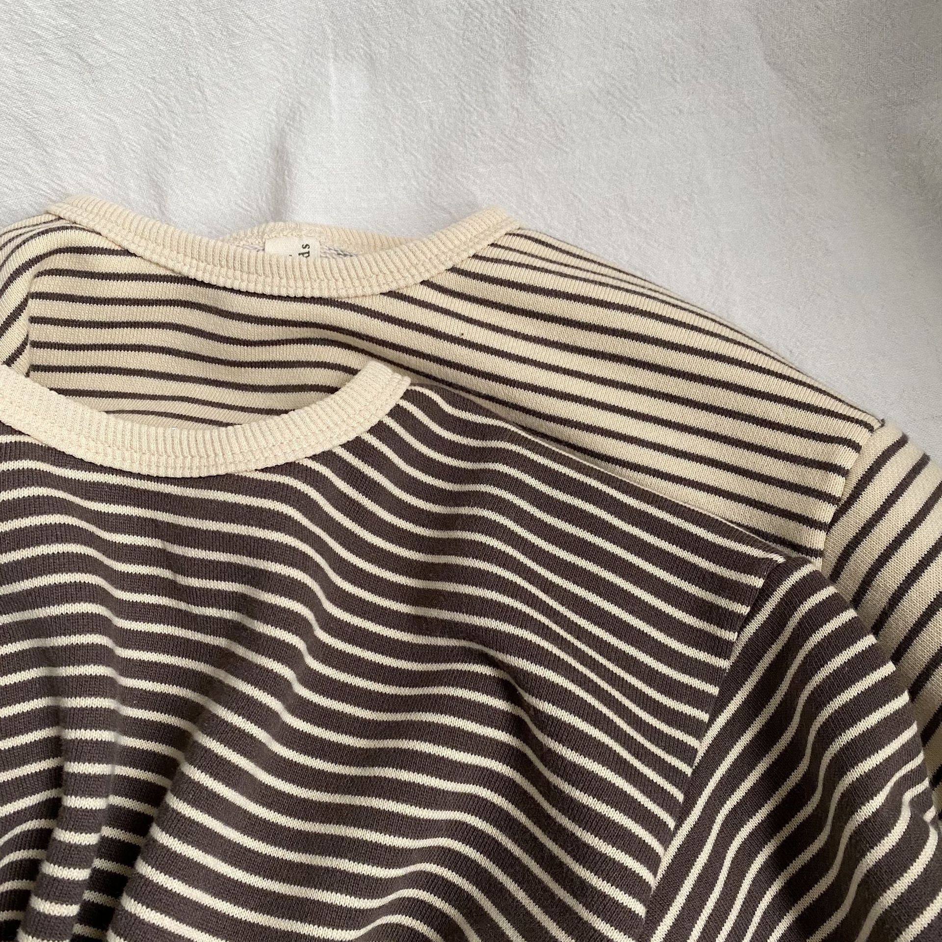 GL-kids Korean-style Spring Striped Sweater for Boys and Girls Children's Loose Long-sleeved Pullover Top