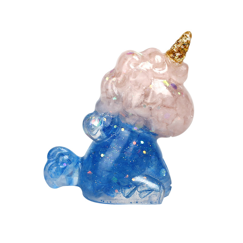 Handmade Dripping Glue Decoration Color Matching Unicorn Crystal Office Living Room Decoration Foreign Trade Hot Selling Doll Desktop Decoration