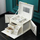 Cross-border Direct Supply Jewelry Box Storage Box Portable with Mirror Jewelry Box Necklace Ring Jewelry Box jewelry Box