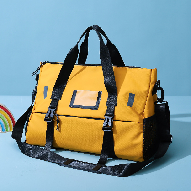 Cross-border new color matching Film Oxford cloth fitness bag wet and dry separation independent shoe warehouse luggage bag printable logo
