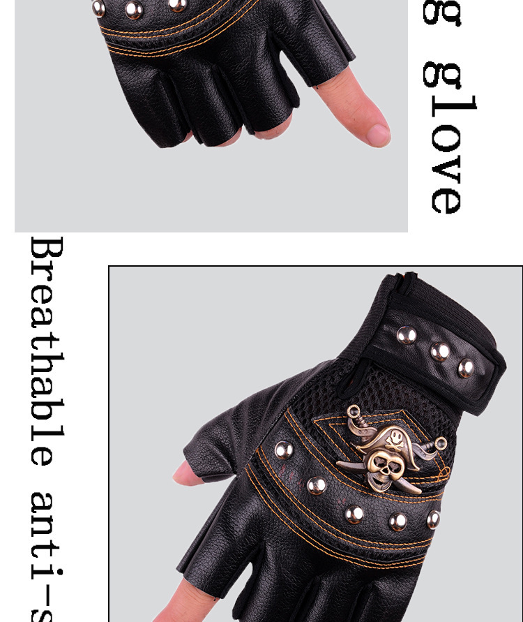 Tactical gloves Outdoor riding half finger gloves men's anti-slip breathable wear-resistant motorcycle bike motorcycle PU gloves_voghion.com