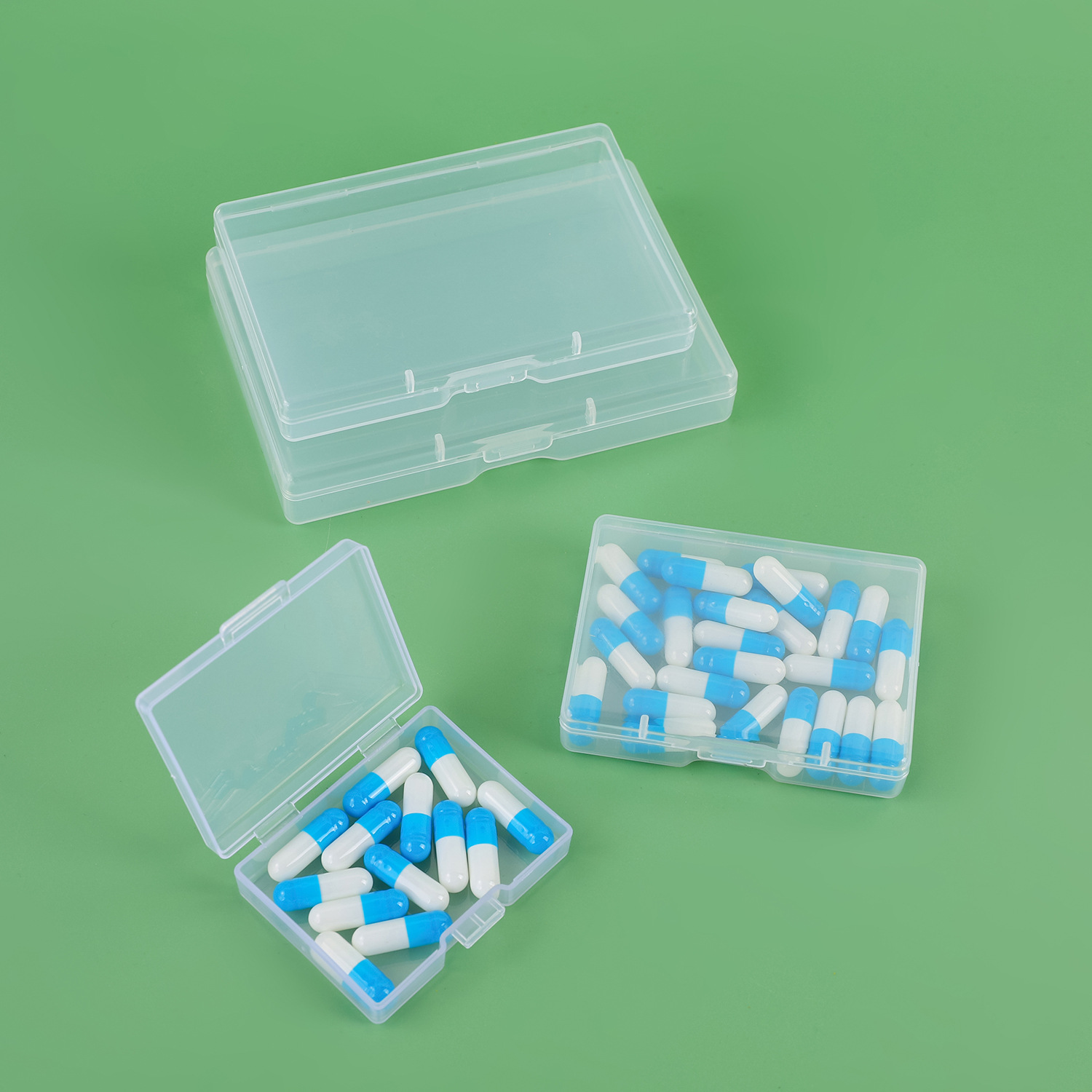 Flat Box Small Box Plastic Box Accessories Box Fish Hook Transparent Rectangular Electronic Parts Tool Business Card Storage Box