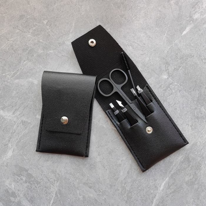 in stock high-end eyebrow clip tweezers beauty tools suit eyebrow trimming four-piece five-piece set stainless steel wholesale eyebrow scissors eyebrow brush