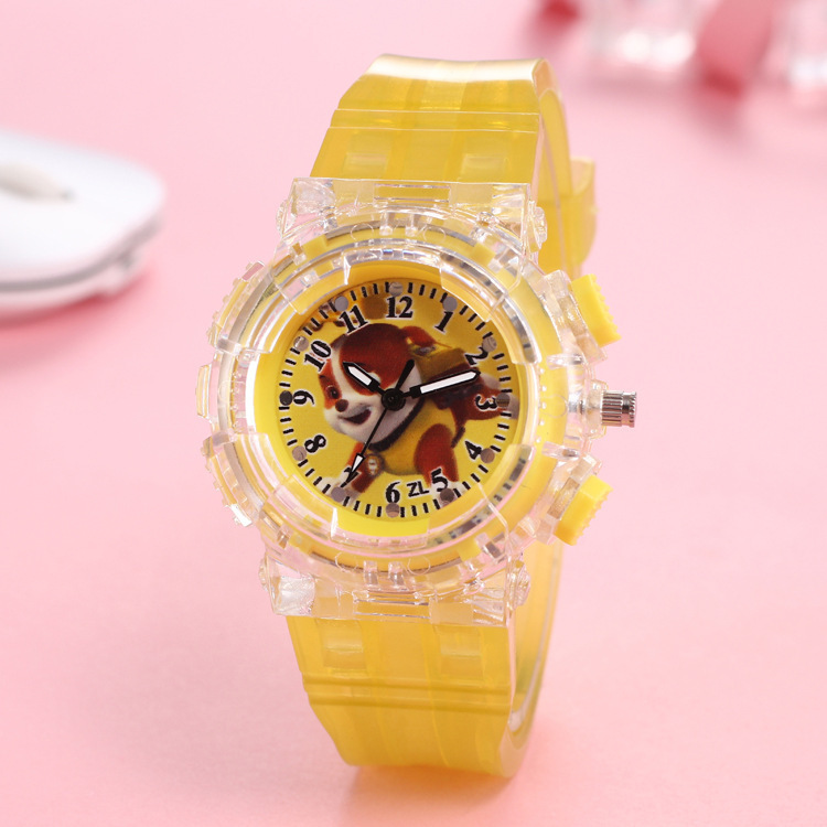 Creative colorful marquee children's luminous watch cartoon animation primary and secondary school boys and girls watch