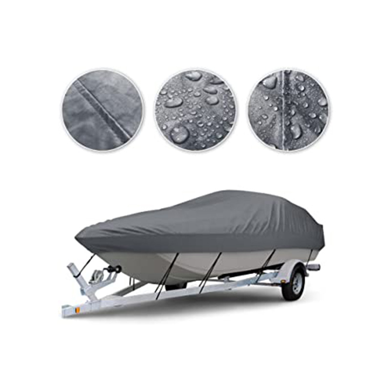 Cross-border 210D Oxford Cloth Boat Cover Amazon Waterproof Dust-proof UV-proof V-type 210D Oxford Cloth Boat Cover