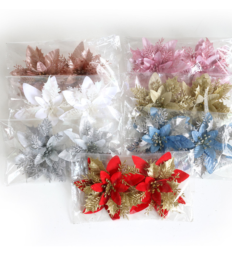 Decorazioni natalizie cipolla artificiale panno floccaggio panno polvere da spolverare fiore di Natale decorazione albero di Natale accessori ghirlanda di Natale_voghion.com