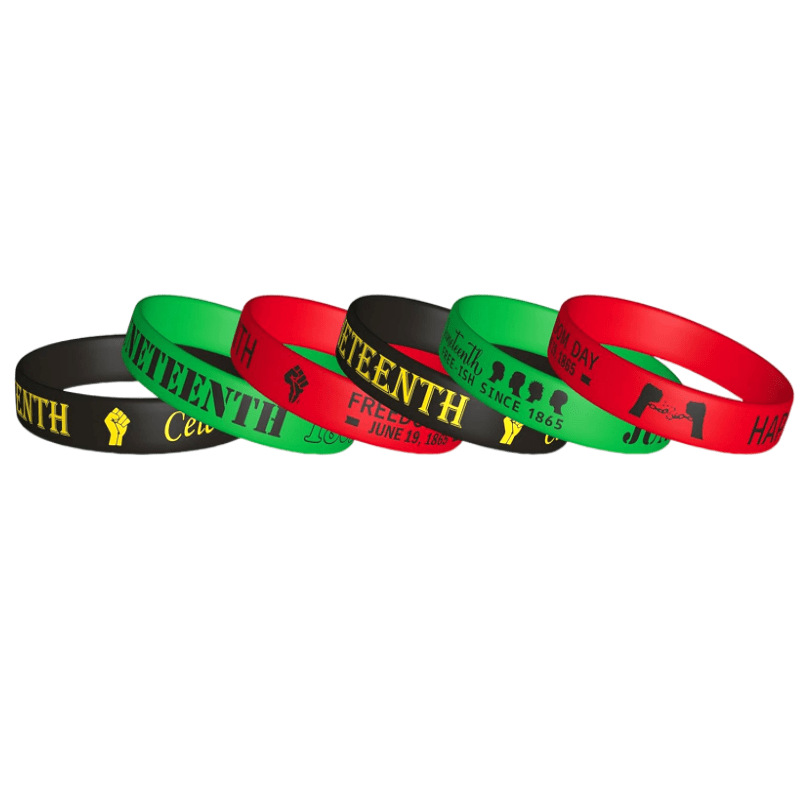 Cross-Border American youth festival theme party gift Freedom Day Black June festival silicone bracelet