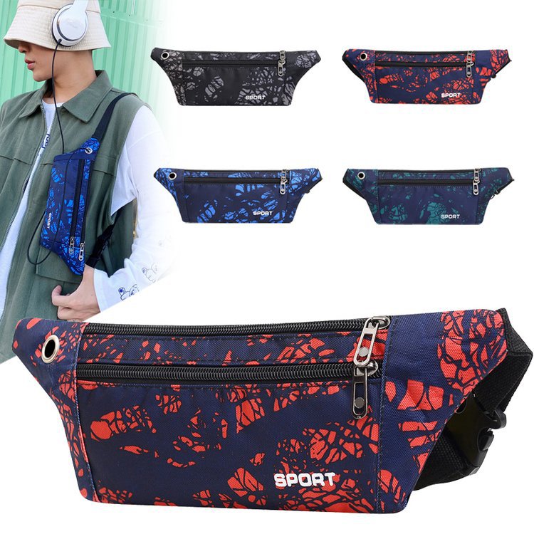 New Running Waist Bag Men's Oxford Cloth Waterproof Crossbody Chest Bag Multifunctional Stall Cashier Bag Work Mobile Phone Waist Bag
