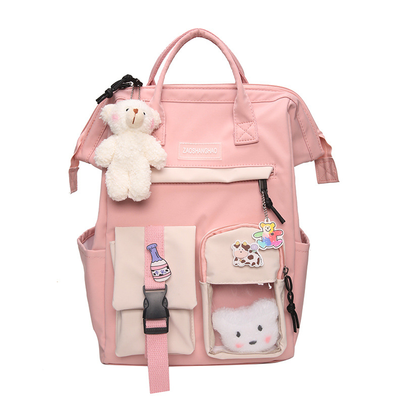 Schoolbag Female College Students Wine Red Middle School Students High School Students Large Capacity Korean Style High School ins Japanese Backpack