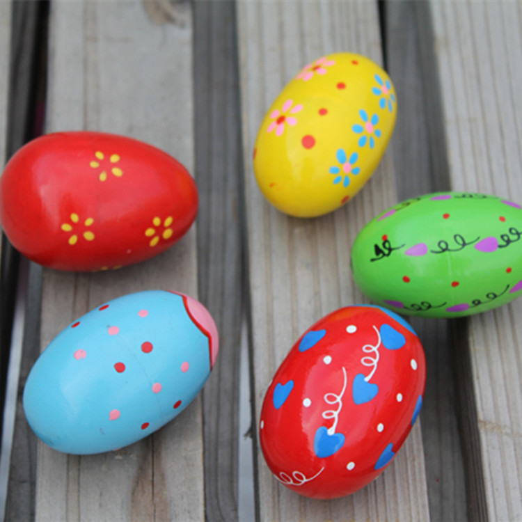 Large Color wooden sand egg Orff children's percussion instrument kindergarten early education animal sand ball