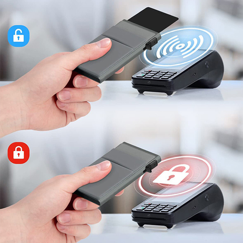 2023 инновационный дизайн мужской алюминиевый сплав RFID боковая коробка для карт Чехол для карт металлический держатель для банковской карты Amazon взрывы