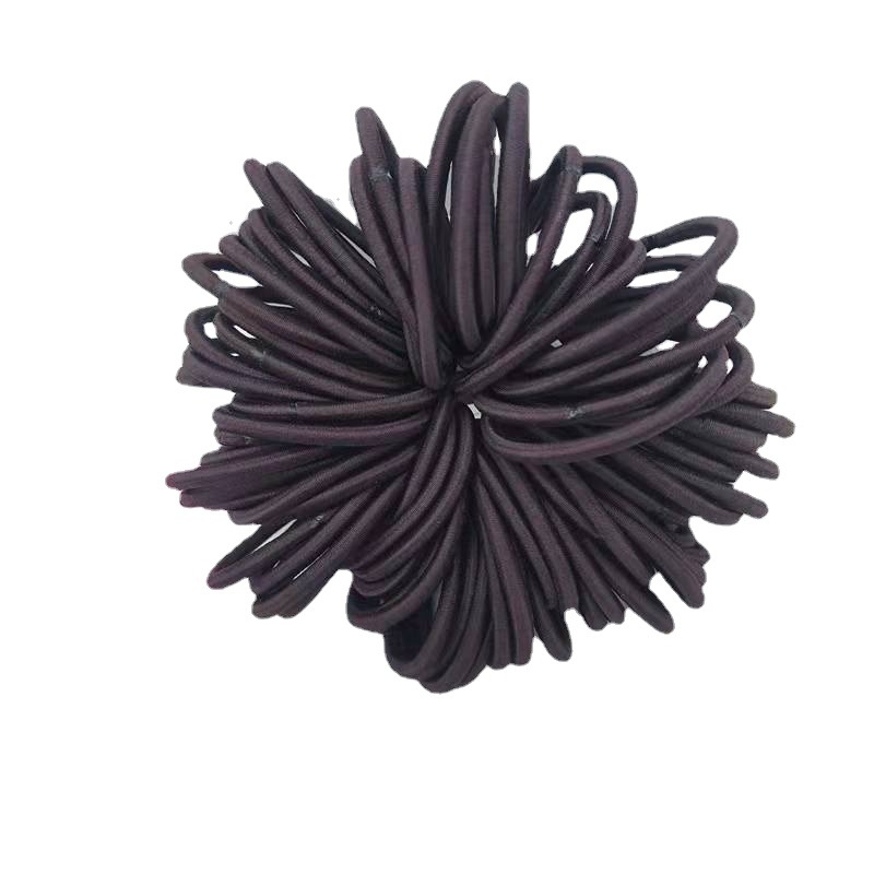 2022 factory direct European and American cross-border 4MM hair rope color high elastic head rope rubber band hair ring adult hair accessories
