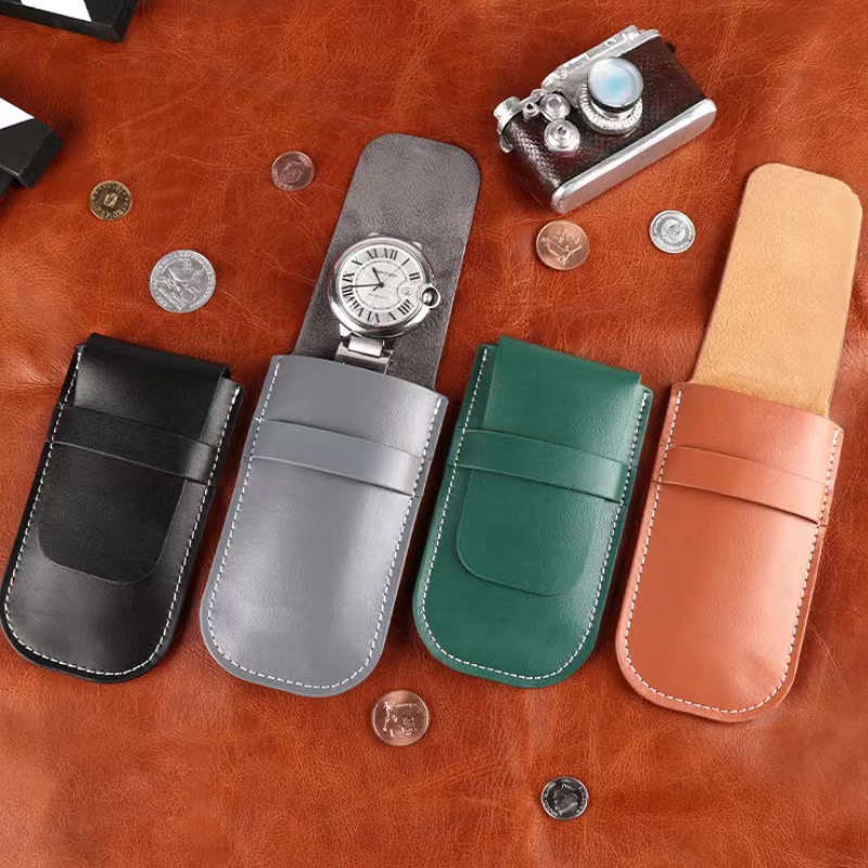 In stock PU leather watch storage bag flip watch line watch storage bag wrist watch bag gift watch bag