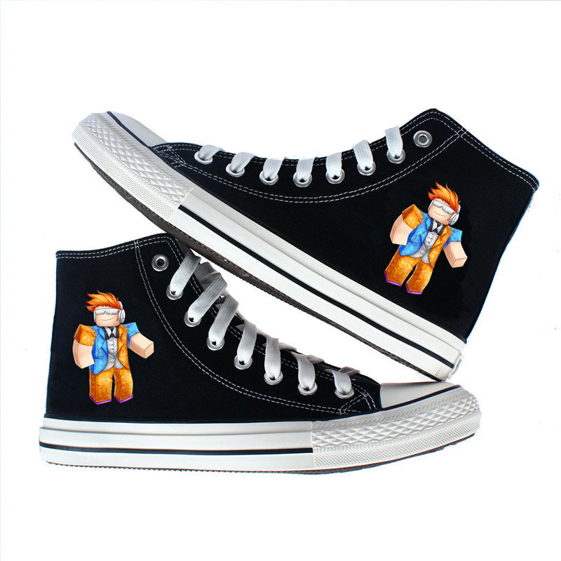 Game ROBLOX canvas shoes men's and women's casual sneakers student sports Korean fashion trendy lace-up shoes