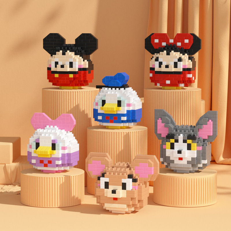 Cartoon girl puzzle assembled tiny particles building blocks toys for students training class gifts birthday gifts wholesale