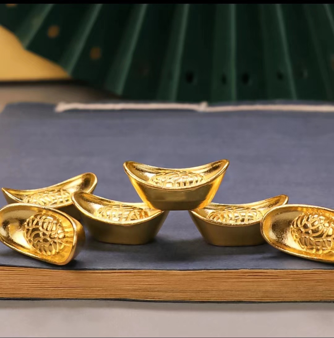 Creative home decoration alloy solid small ingot cylinder decoration gold-plated alloy ingot