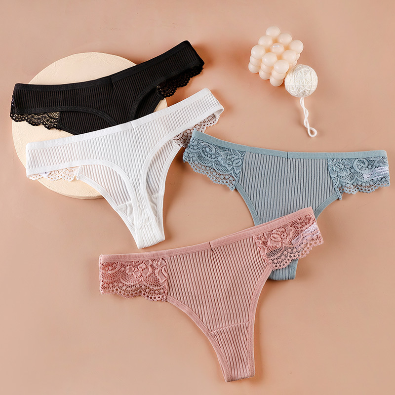 Cross-border foreign trade pure cotton women's underwear sexy sports thong seamless breathable European and American large size underwear women's pure desire