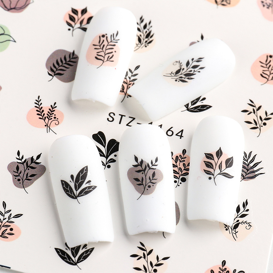 Cross-border new nail stickers spring and summer fresh colorful flower butterfly sunflower watermark nail stickers nail
