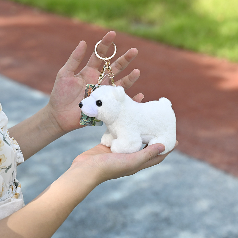 Cute New Polar Bear Plush Toy Keychain Backpack Doll Pendant Shop Doll Grab Doll Supply
