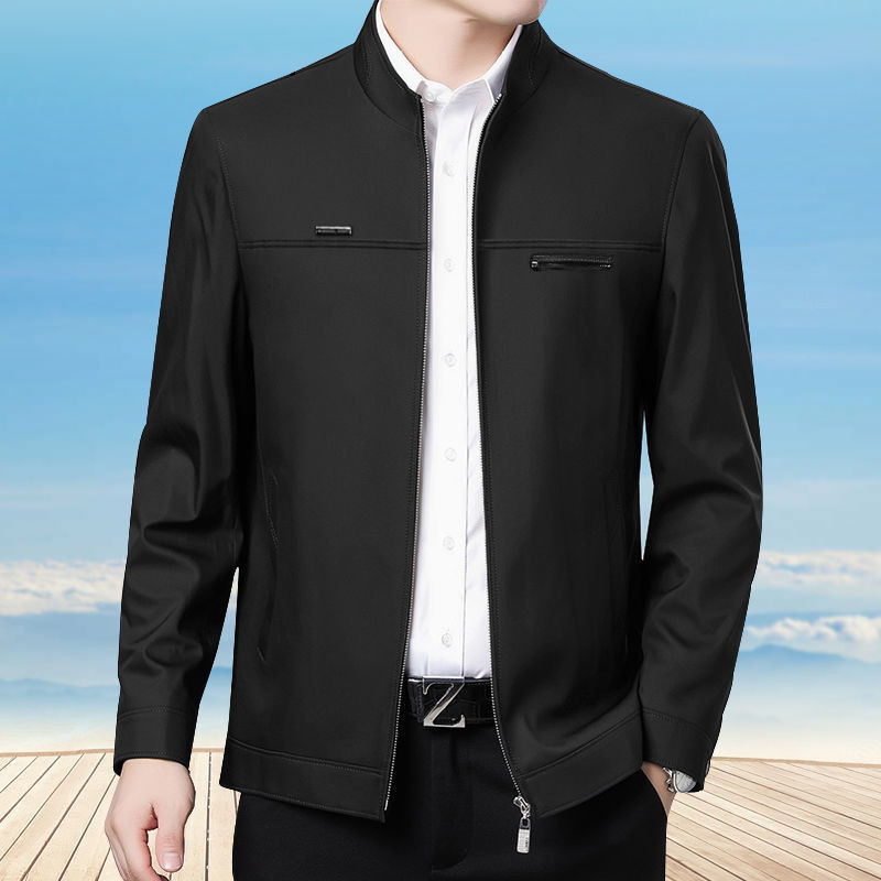 New Men's Spring and Autumn Men's Jacket Coat Men's Middle-aged and Elderly Jacket Business Casual Top Clothes Dad Clothes