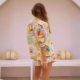 European and American Cross-border 2024 New AliExpress Independent Station Fashion Printed Linen Casual All-match Shirt Cardigan Shorts