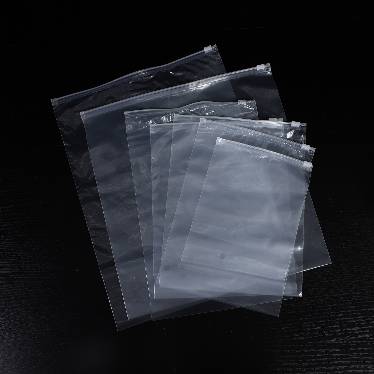 Factory wholesale thick transparent frosted pe zipper bag clothing underwear socks storage zipper bag packaging bag custom