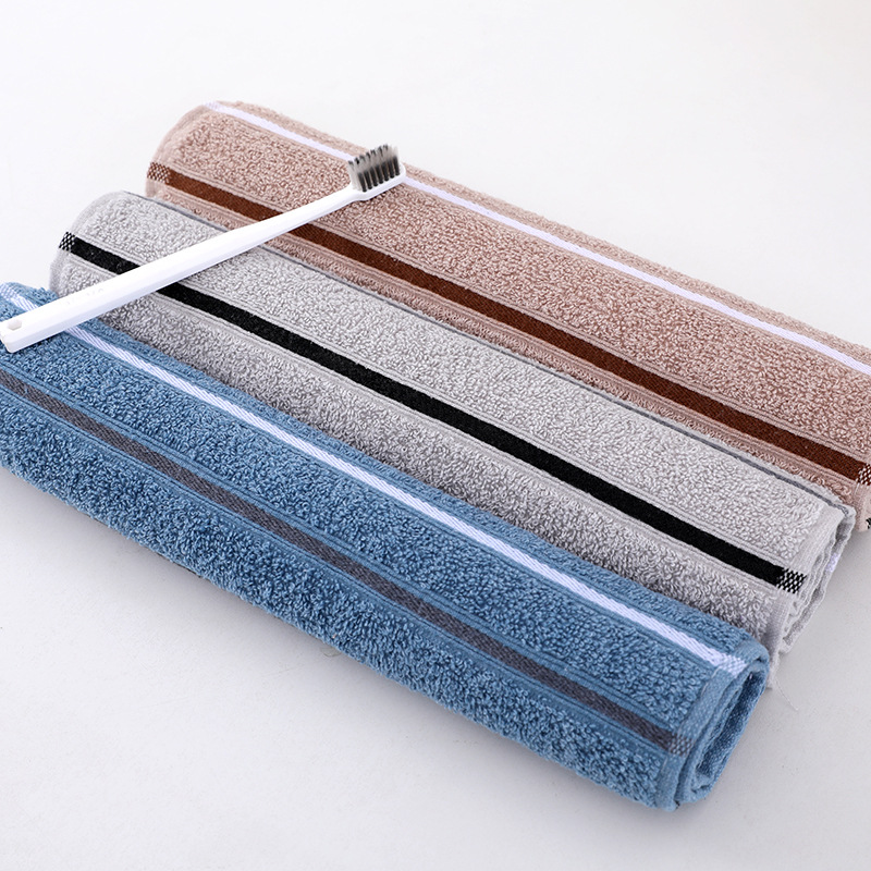 Towel factory wholesale dark thick soft absorbent cotton stall plain home wash face gift towel wholesale