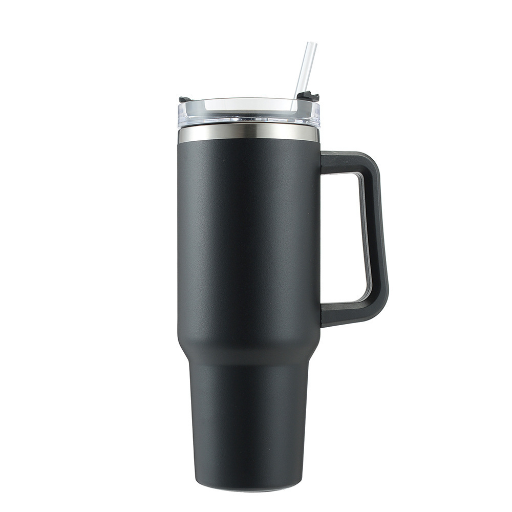 in stock spray 304 stainless steel large capacity thermos cup 40oz car cup with handle portable car ice cup