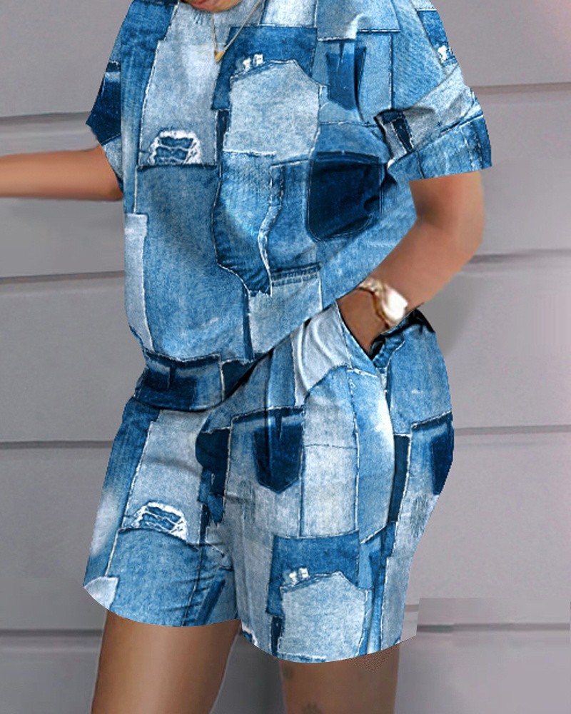 Spring and summer 2023 new European and American cross-border TEMU Amazon explosions AliExpress short sleeve two-piece commuter suit for women