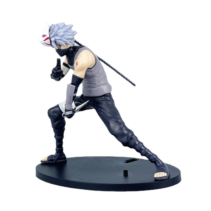 Naruto Animation Ninja Step War Dark Flag Wood Kakashi Group Model Ornaments Boxed Hand-held Wholesale