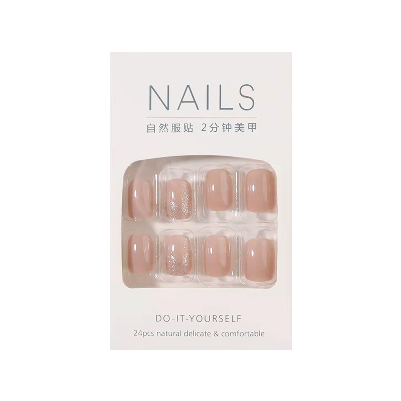 Nail Art New wear armour hand-painted European and American foreign trade false nails Tulip nude wholesale