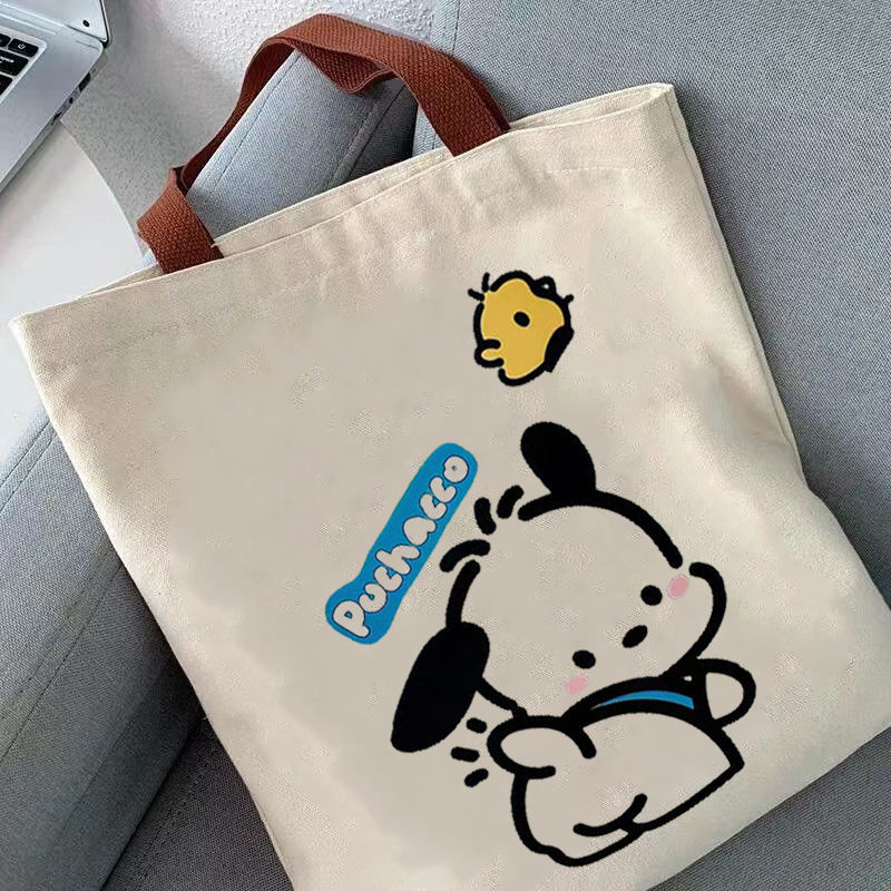 Canvas Bag Women's ins Mori Style High-face Value Niche Cartoon Shoulder Bag Large Capacity Book Bag for Going Out