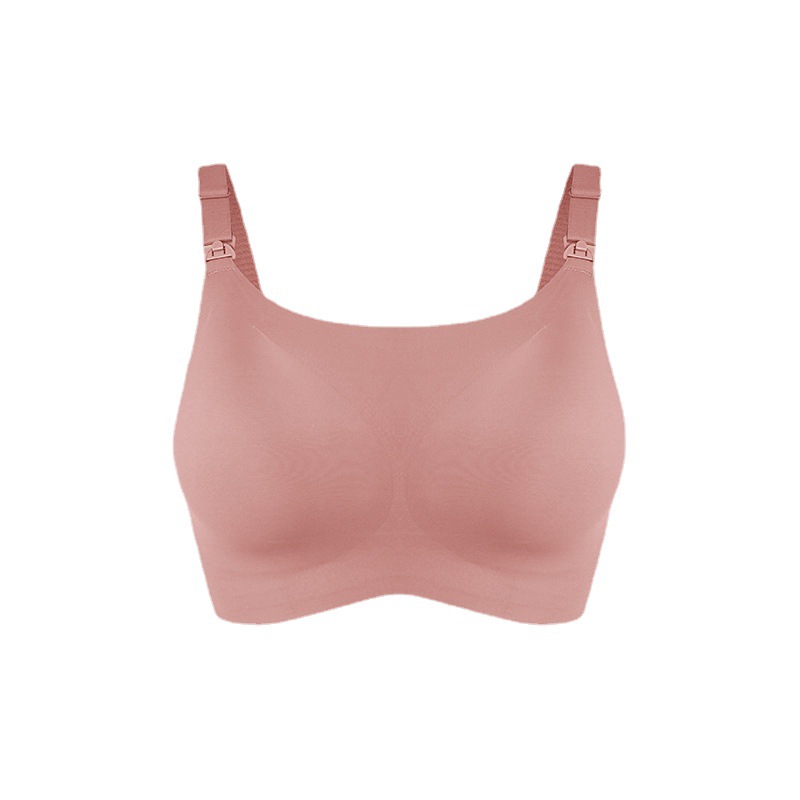 Pregnant Women's Large Size Full Cup Breast-feeding Underwear Thin Summer Rimless One-piece Seamless Push-up Anti-sagging Bra