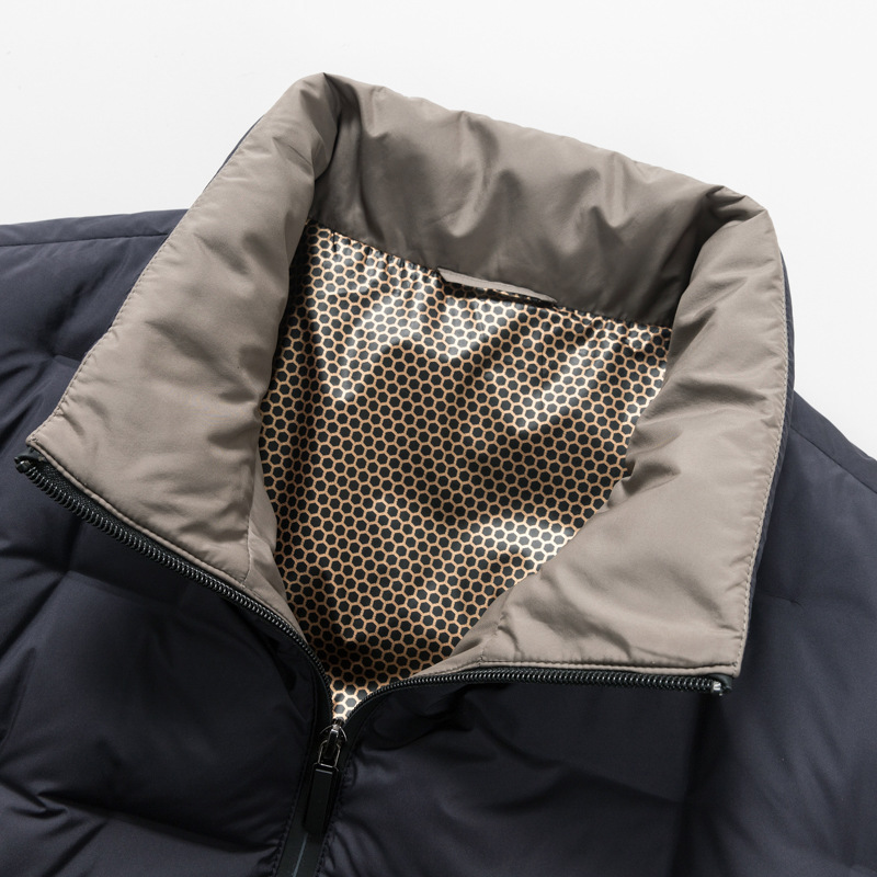 Winter new lightweight down jacket men's short graphene heat storage warm white duck down stand collar men's winter coat