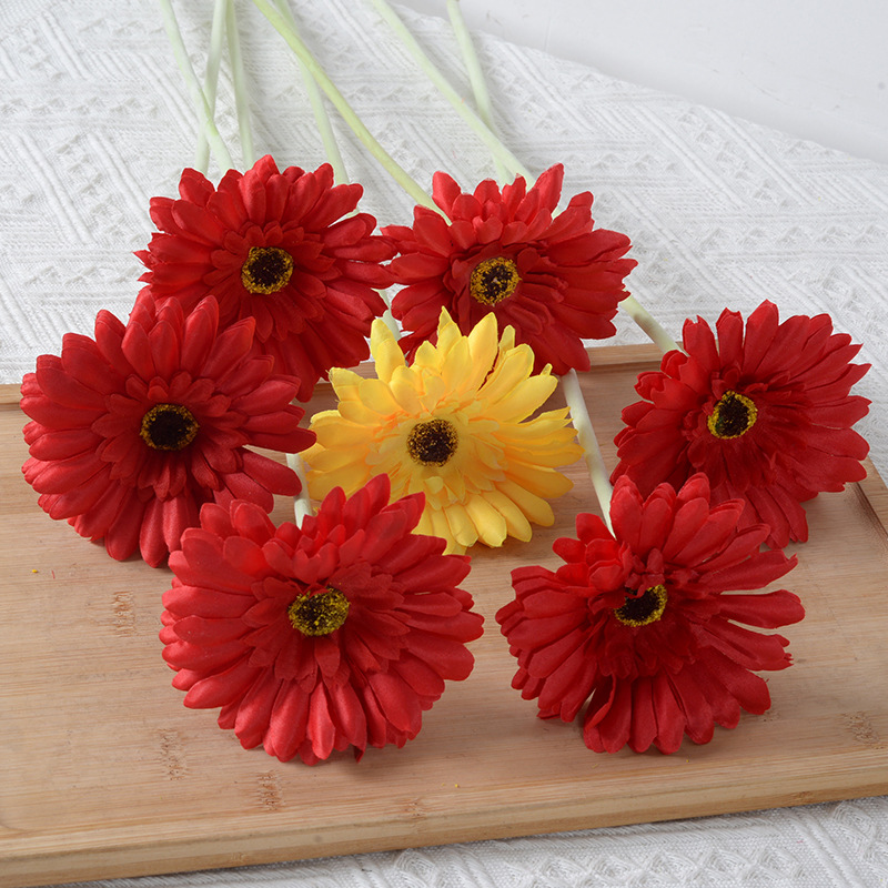 Simulation flower simulation Gerbera sunflower Helanghua export home decoration hotel wedding fake flowers wholesale foreign trade